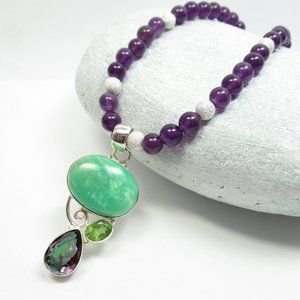 Amethyst Necklace with Sterling Gem focal